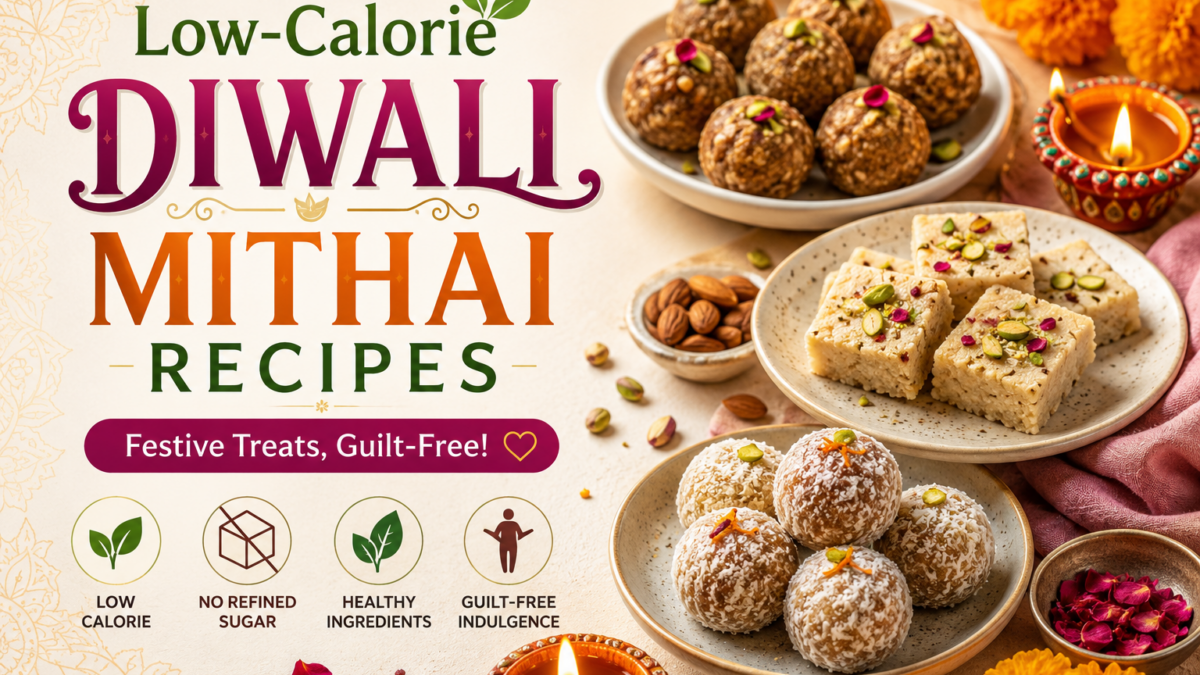 Healthy Diwali mithai treats display