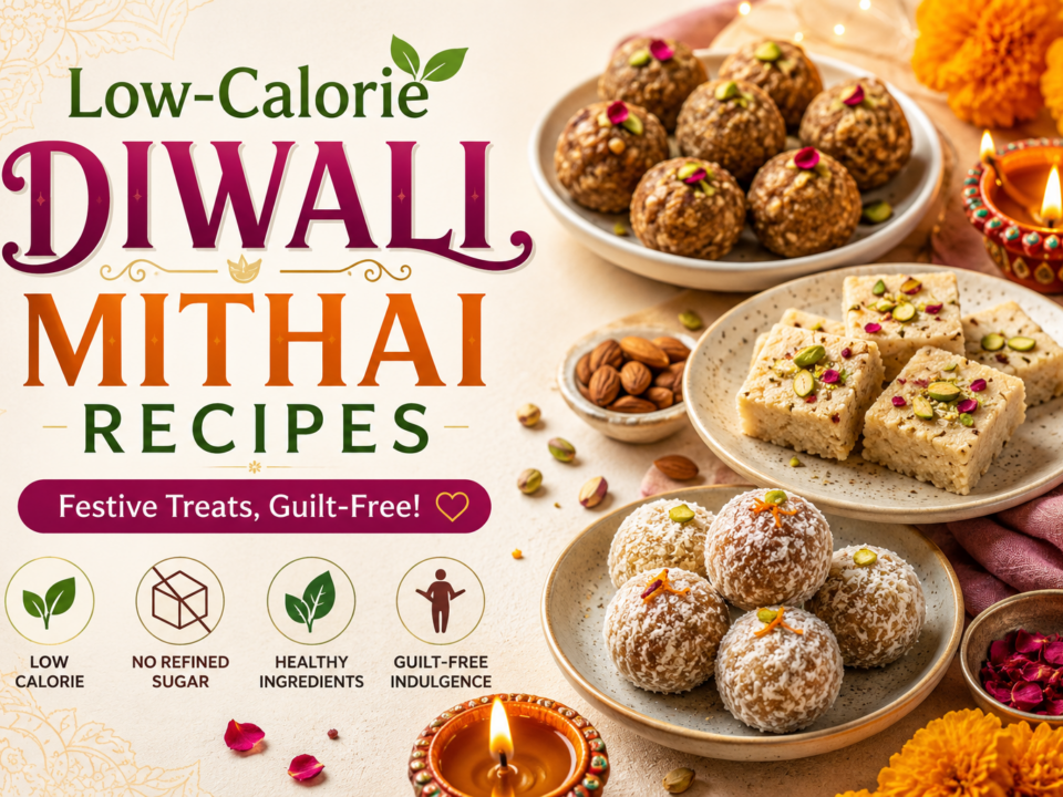 Healthy Diwali mithai treats display